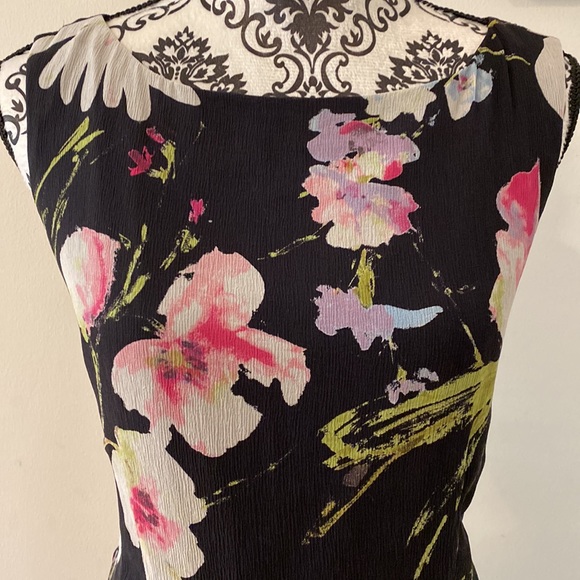Talbots Vintage Floral Dress Pure Silk, Size 10 - Picture 3 of 14